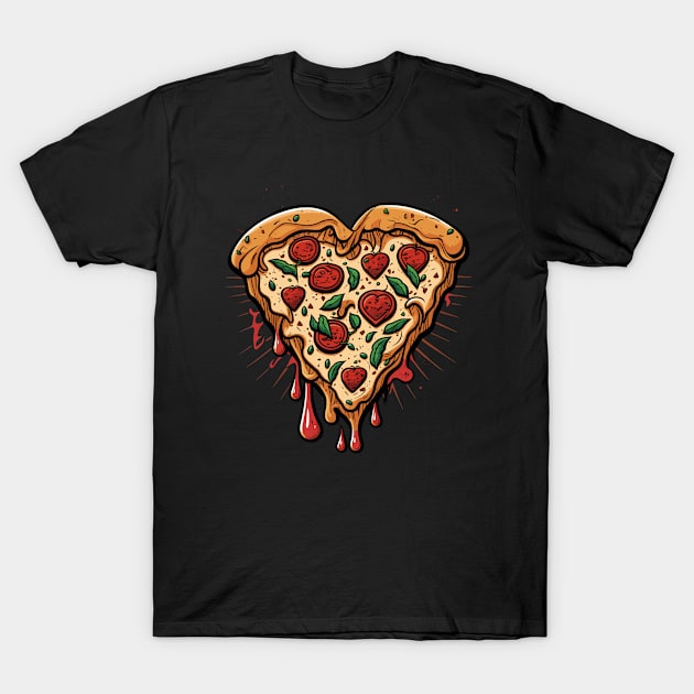 Pizza - Pizza Heart T-Shirt by Kudostees